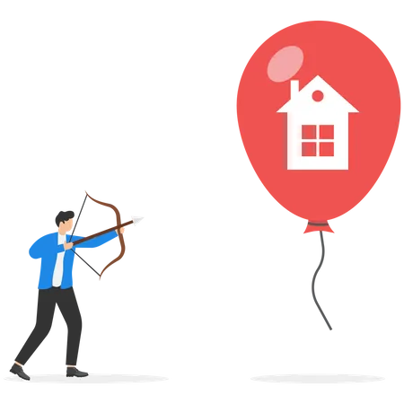 L'homme d'affaires cible l'investissement immobilier  Illustration