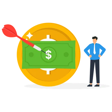 L'homme d'affaires cible ses finances  Illustration