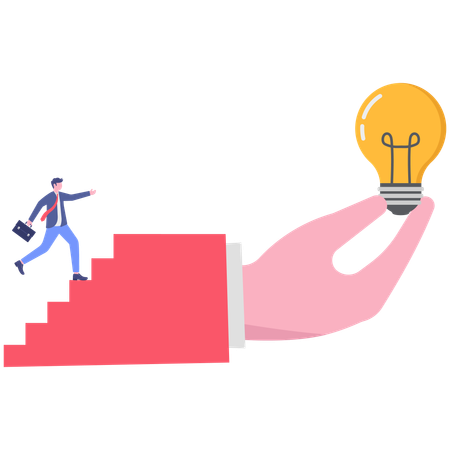 L'homme d'affaires partage des idées créatives  Illustration