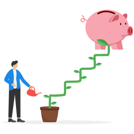 L'homme d'affaires prédit son investissement financier  Illustration