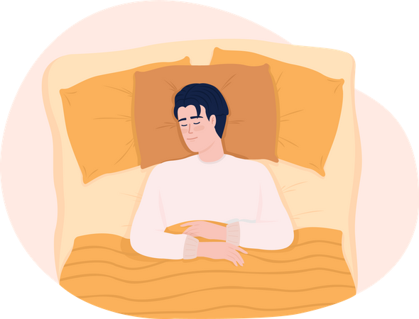 L'homme dort sur le dos en position détendue  Illustration