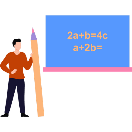 L'homme fait des calculs commerciaux  Illustration