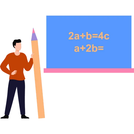 L'homme fait des calculs commerciaux  Illustration