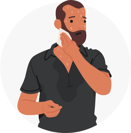L'homme grimace de détresse  Illustration
