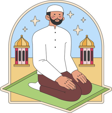 L'homme islamique prie  Illustration