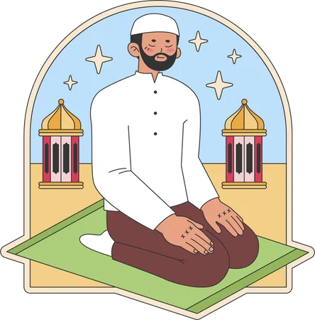 L'homme islamique prie  Illustration