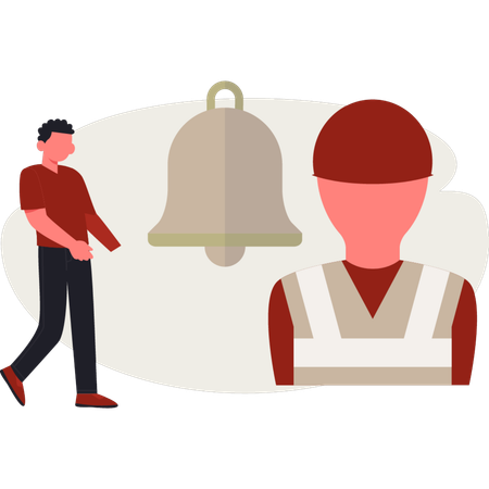 L'homme pointe l'alerte d'urgence  Illustration