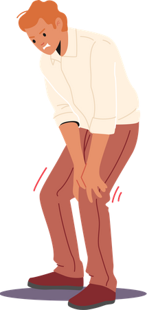 L'homme ressent une forte douleur au genou  Illustration