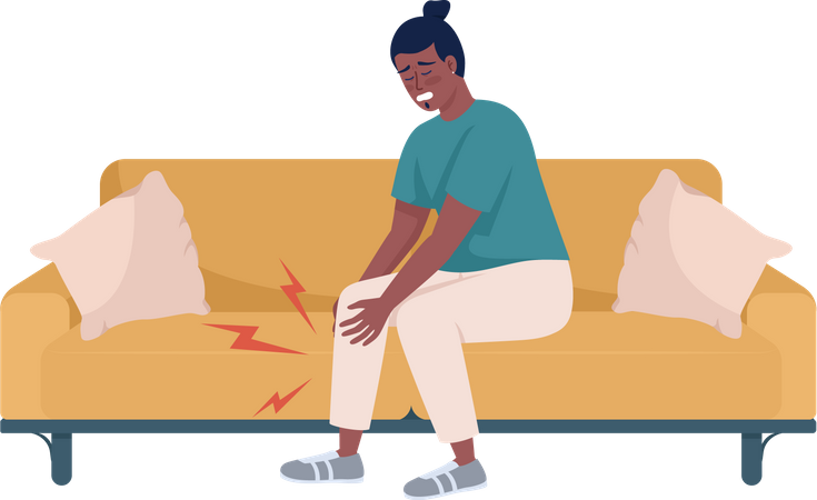 L’homme souffre de douleurs musculaires dans les jambes  Illustration