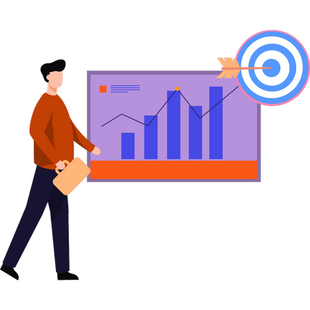 L'homme travaille à des fins commerciales  Illustration