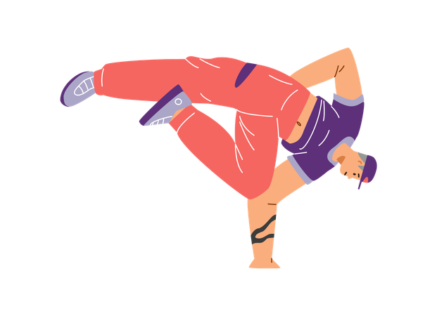 Liberté d'expression personnelle du danseur de breakdance  Illustration