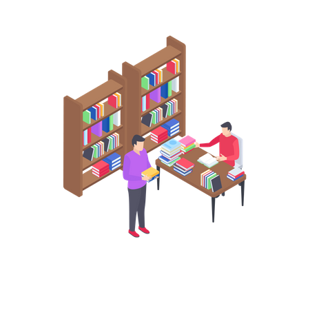 Library Books  Illustration