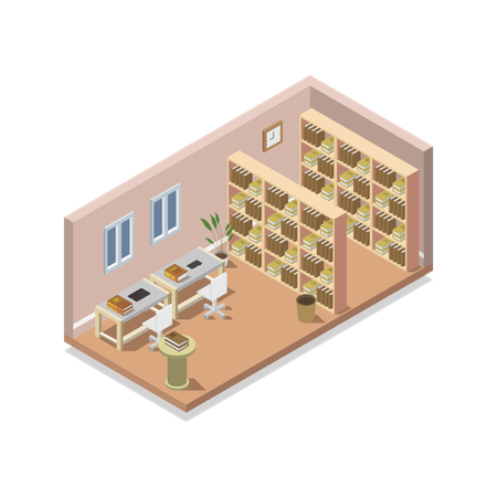 Library Room  イラスト