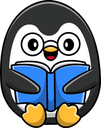 Libro de lectura de pingüinos  Ilustración