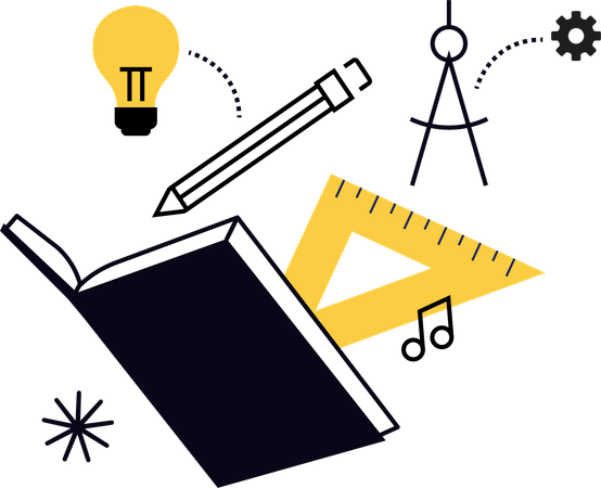 Libro de matemáticas e idea educativa  Ilustración