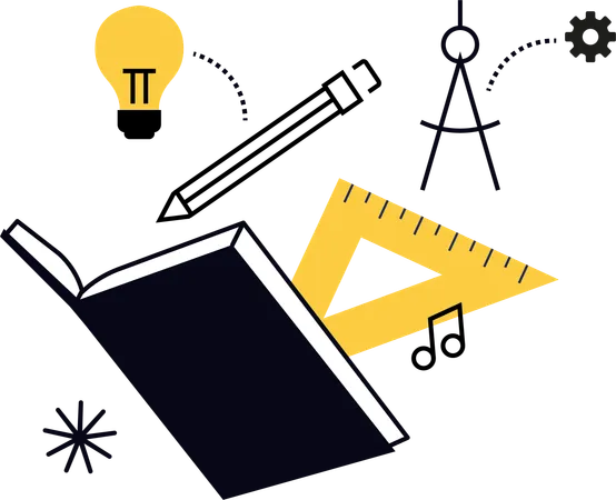 Libro de matemáticas e idea educativa  Ilustración