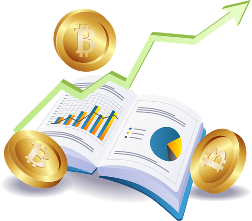Libro de texto sobre inversión empresarial en Bitcoin  Ilustración