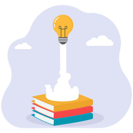 Libros con ideas de startups  Ilustración