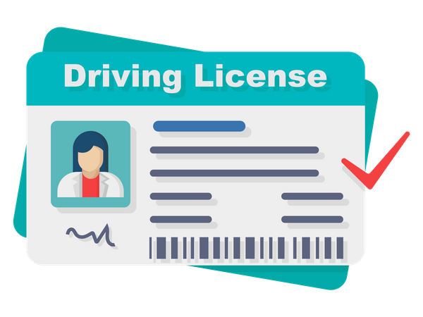 Licencia de conducir verificada  Ilustración