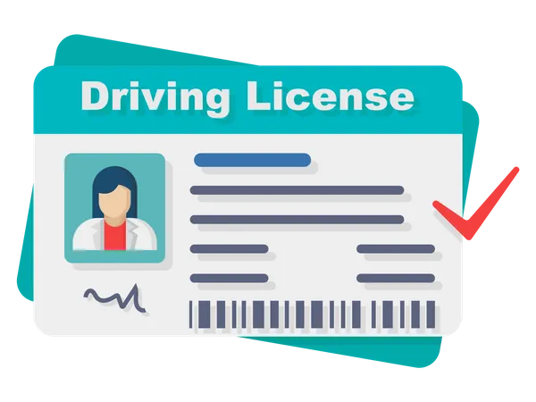 Licencia de conducir verificada  Ilustración