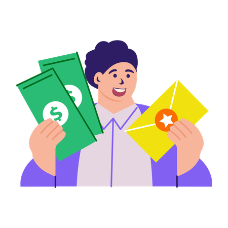 Líder empresarial demonstrando sucesso  Ilustração