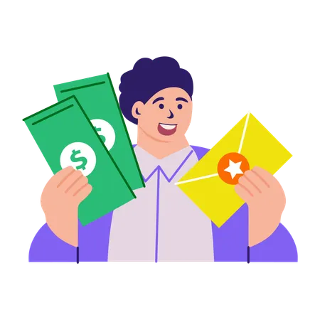 Líder empresarial demonstrando sucesso  Ilustração