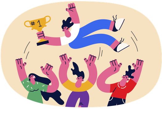 Líder empresarial ganando competencia  Ilustración
