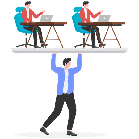 Líder que apoya a los miembros del equipo  Illustration