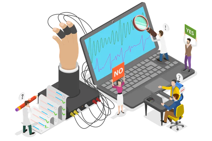 Lie Detector and Polygraph Device  Illustration