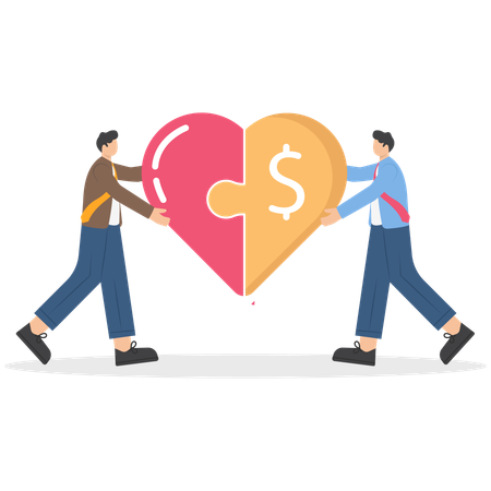 Liebe zum Geld  Illustration