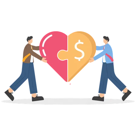 Liebe zum Geld  Illustration