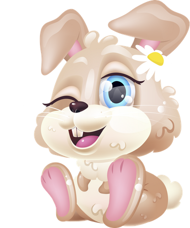 Liebre linda del conejito de Pascua guiñando un ojo  Ilustración