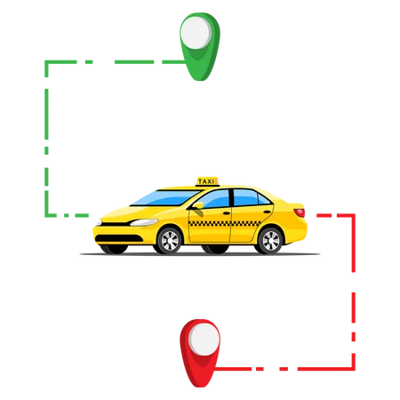 Liefertaxi-Sharing  Illustration