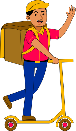 Lieferant macht Roller-Auslieferung  Illustration