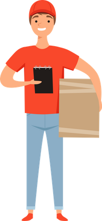 Lieferant hält Paket  Illustration