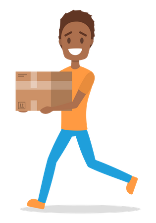 Lieferant mit Paket  Illustration