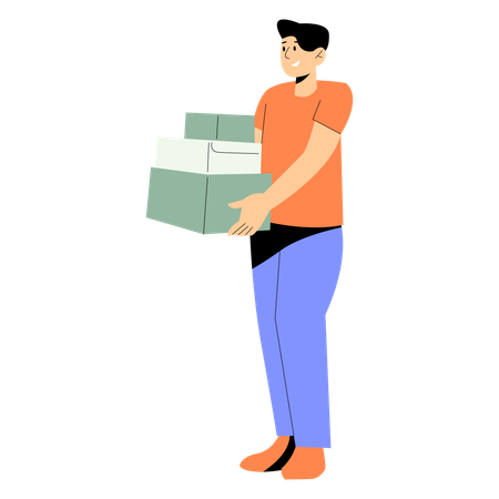 Lieferant überreicht Paket  Illustration