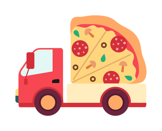 Lieferwagen mit Pizza  Illustration