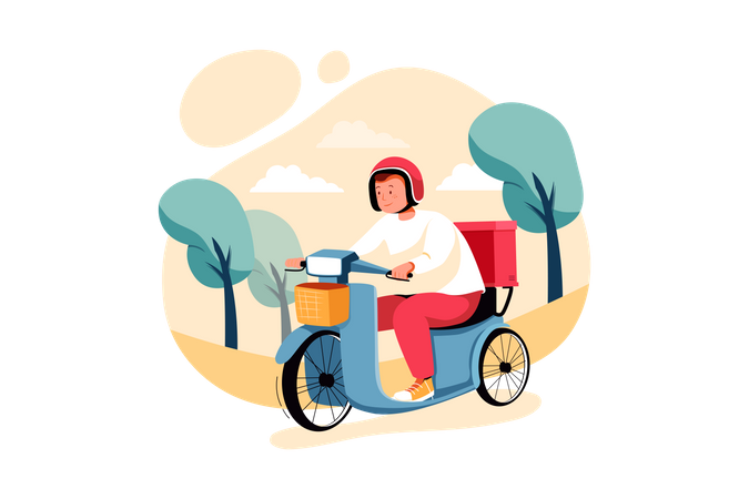 Lieferjunge  Illustration