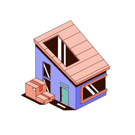 Lieferung bis zu Ihrem Haus  Illustration