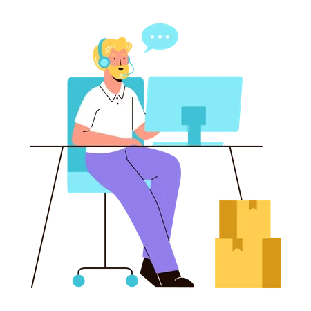 Callcenter-Mitarbeiter für Lieferservice  Illustration