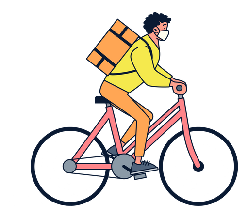 Lieferung per Fahrrad  Illustration