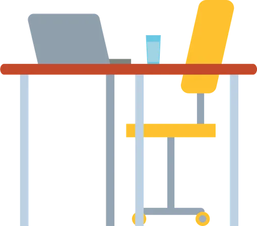 Poste de travail avec table  Illustration