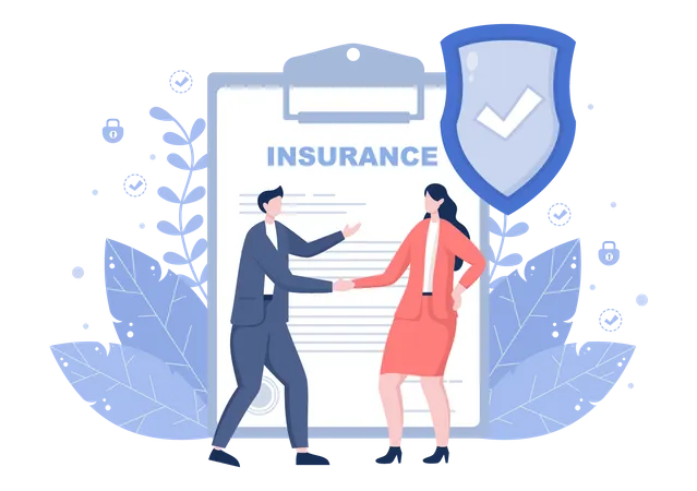 Life Insurance Design Can Be Used As Healthcare Finance Medical Services Social Benefits Emergency Risks And Pension Funds Vector Illustration 일러스트레이션