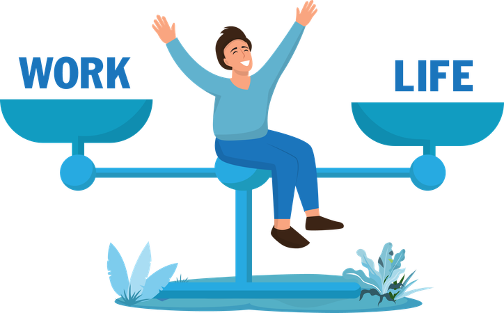 Life and work balance  Illustration