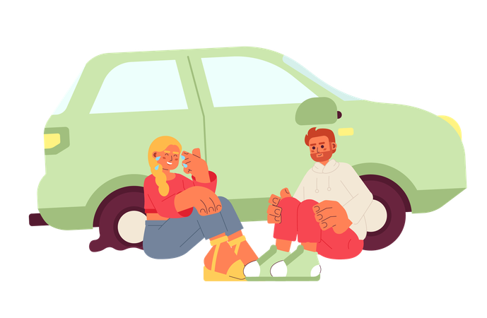 Life changing car accident  Illustration
