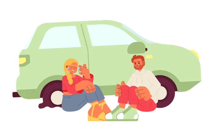 Life changing car accident  Illustration