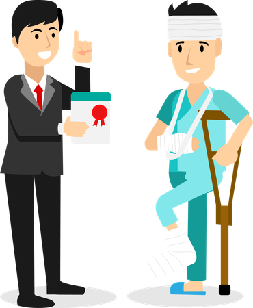 Life insurance agent explains rights to receive treatment  Illustration