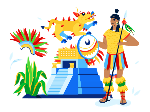 Life of the Maya civilization  Illustration