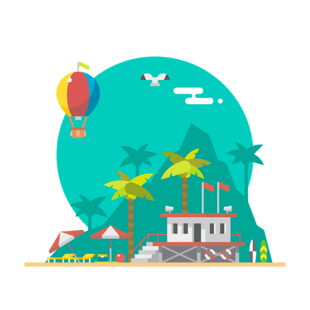 Lifeguard tower  イラスト